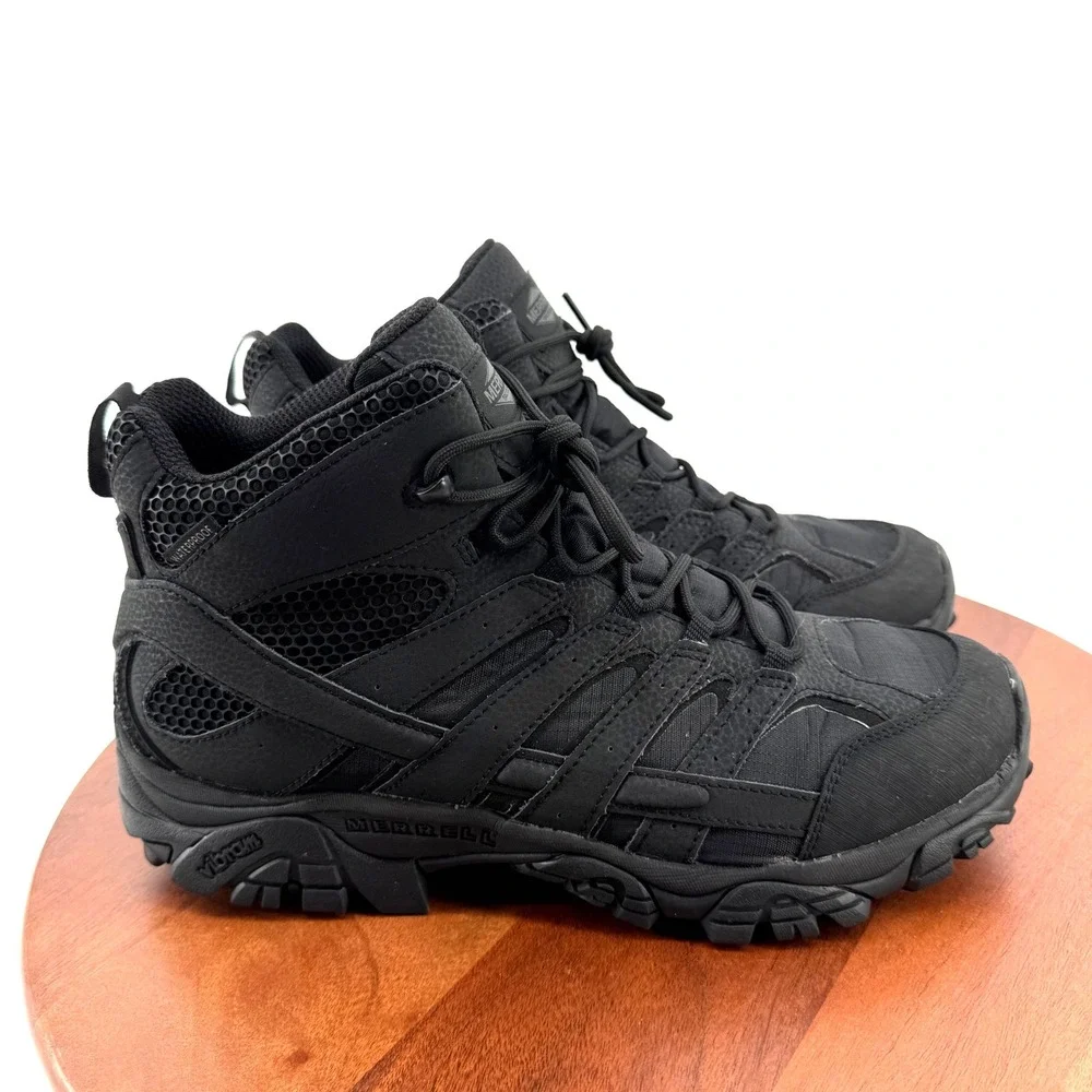 Merrell Moab 2 Tactical Waterproof Boots Black Mid Hiking J15853 Vibram Men 11.5